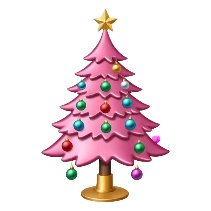 a pink christmas tree emoji sticker