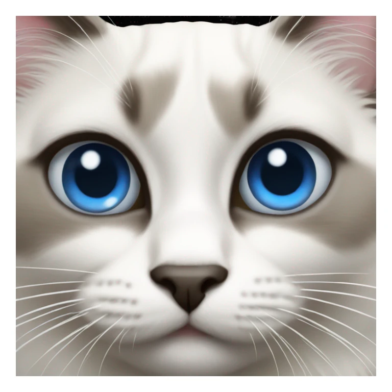 hungry ragdoll cat with blue eyes sticker