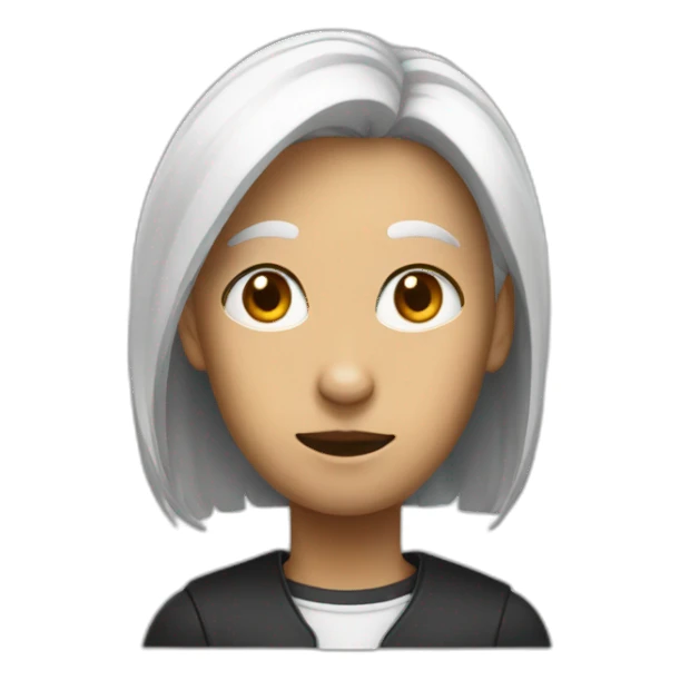 black and white rabbit eared person  sticker