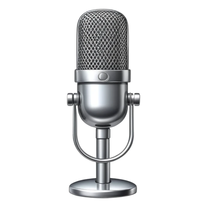 generate realistic detailed microphone in 3d style sticker
