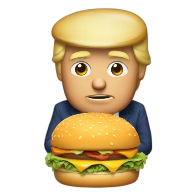 donald trump eating burger sticker