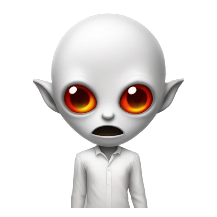 Red star-shaped alien wearing a white shirt  sticker