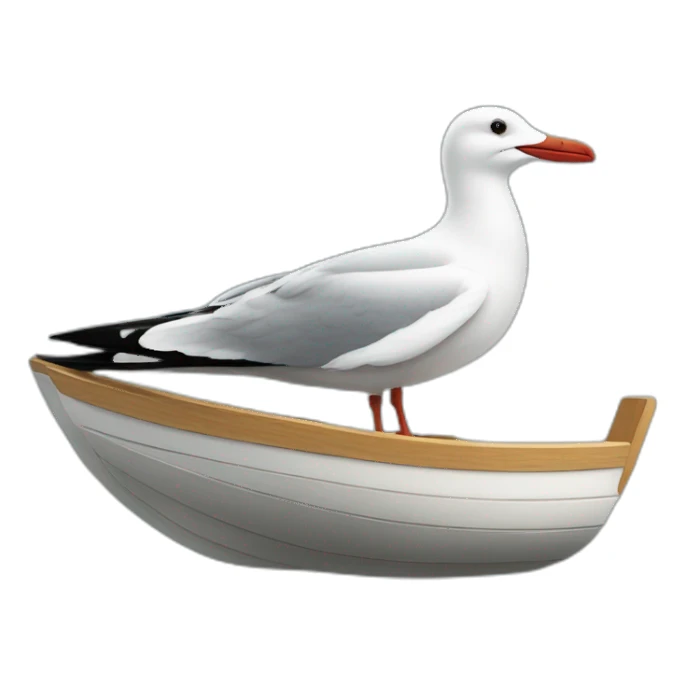 Une mouette sur un bateau sticker