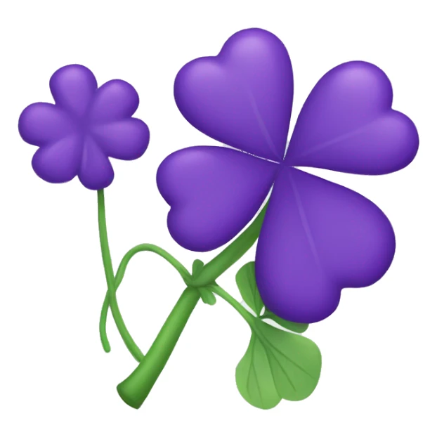 An entirely PURPLE four-leaf clover sticker