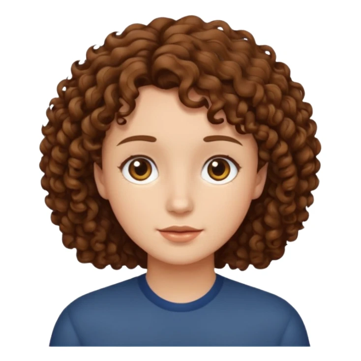 Brown curly hair cut sticker