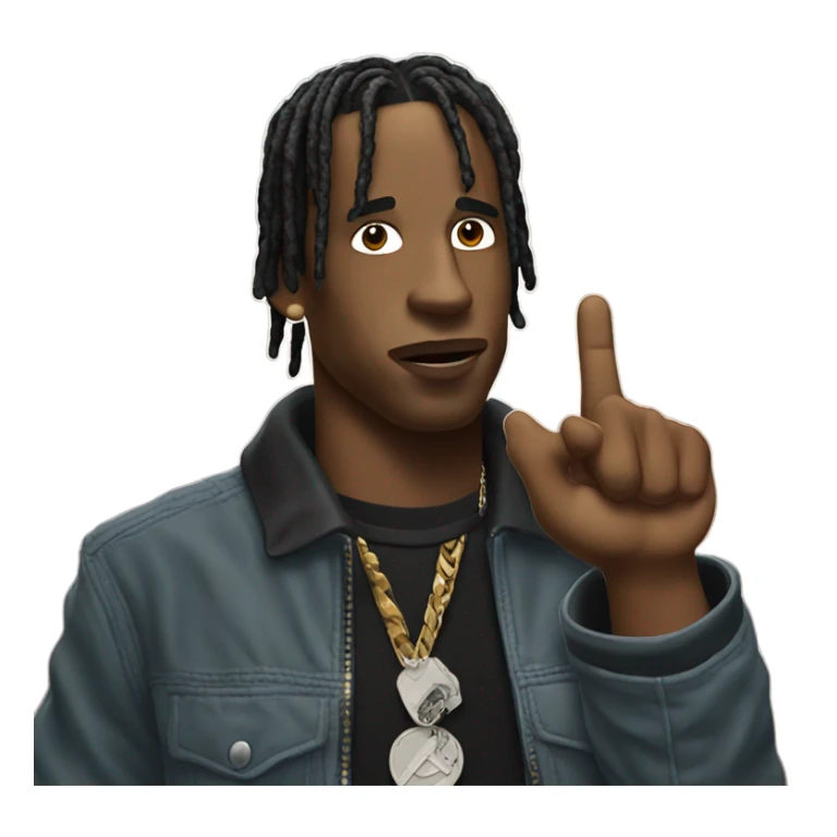 travis scott sticking middle finger  sticker