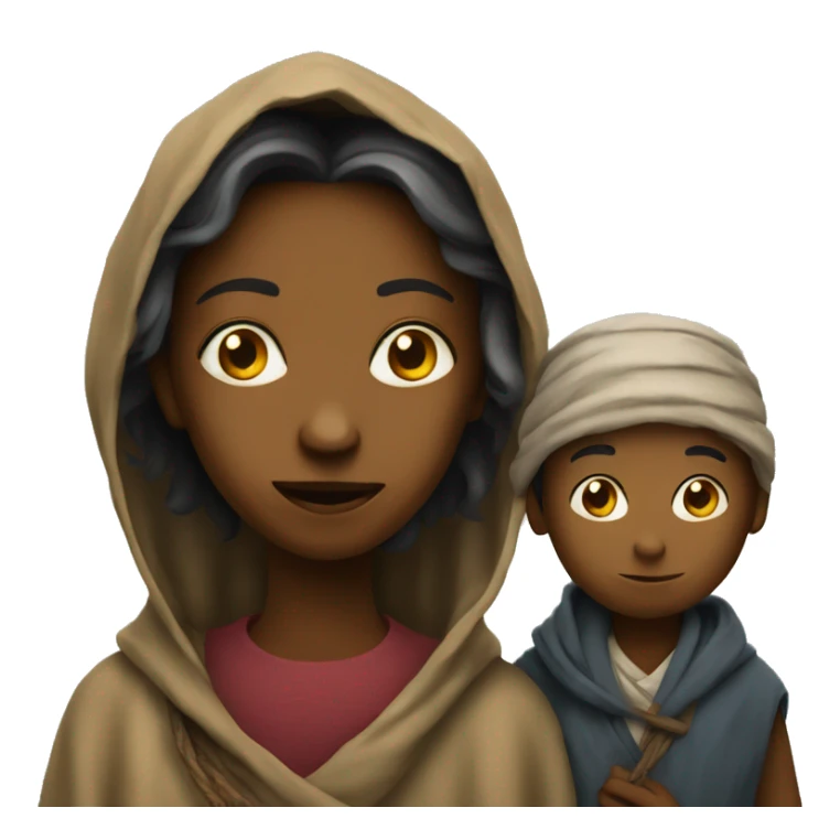 beggar woman and son sticker