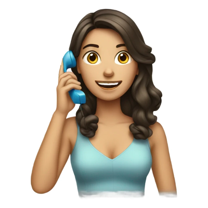 Brunette girl on phone sticker