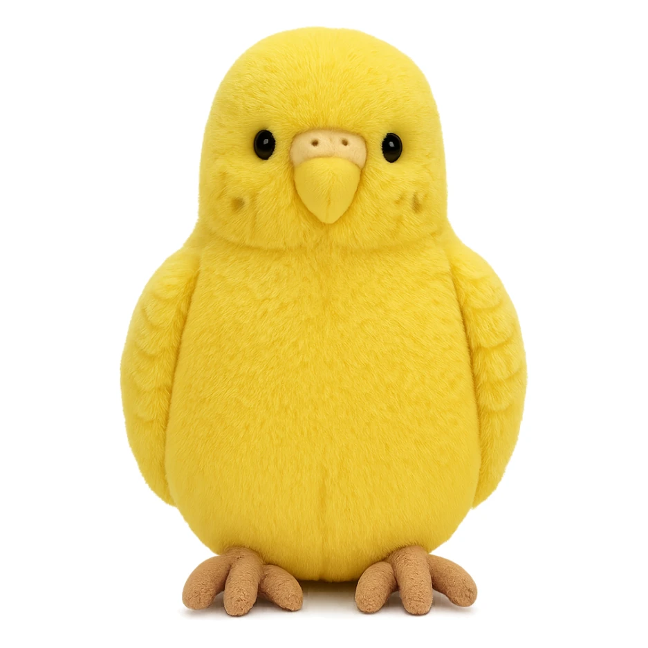 yellow budgie jellycat stuffed plush sticker