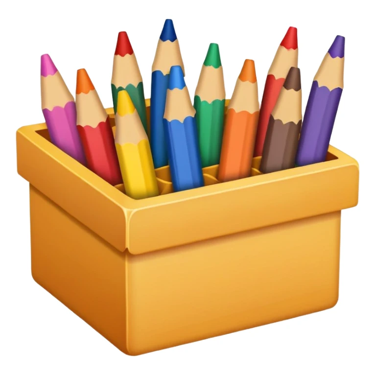 Box of crayons with different colors sticker