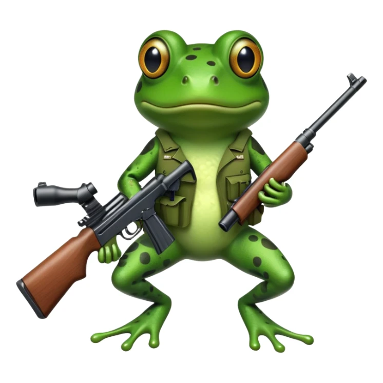 Military frog with a gun sticker