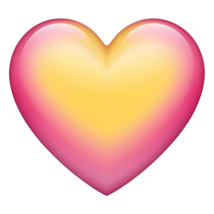 Yellow to pink gradient heart sticker