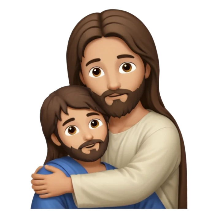 Niño abrazando a Jesús de Nazareth sticker