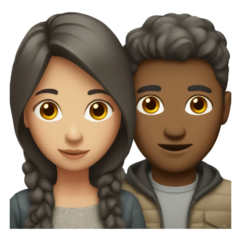 couple with dark hair  sticker