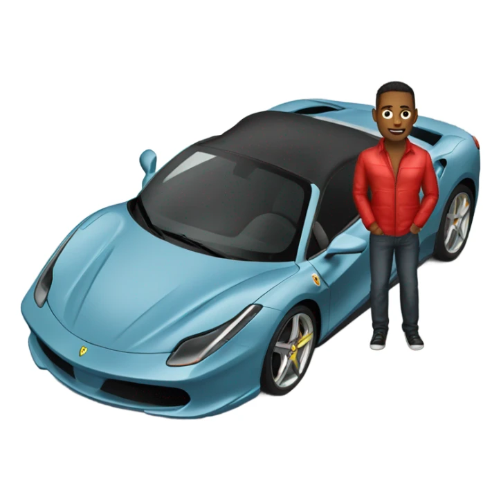 Gay guy in a Ferrari sticker