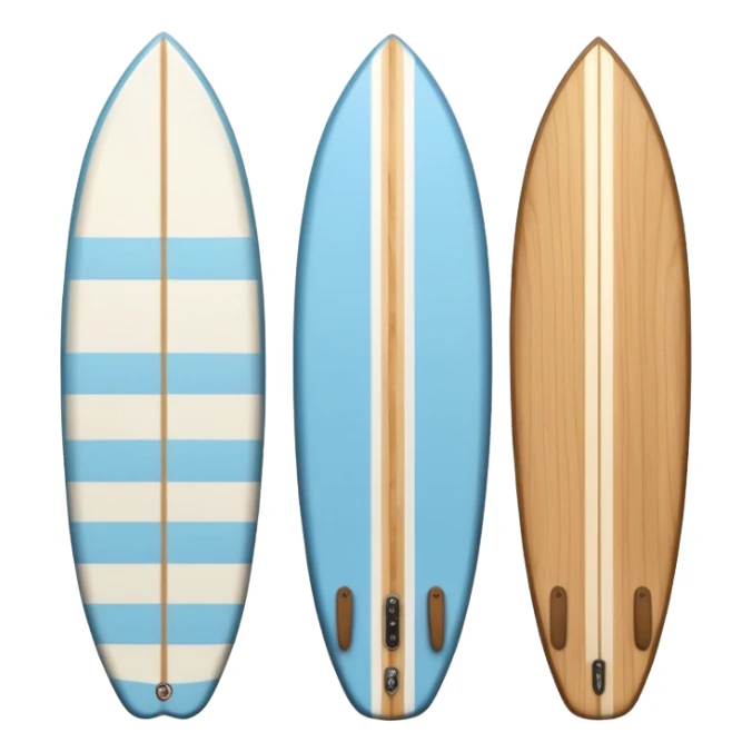 Pastel blue and white stripe surfboard sticker