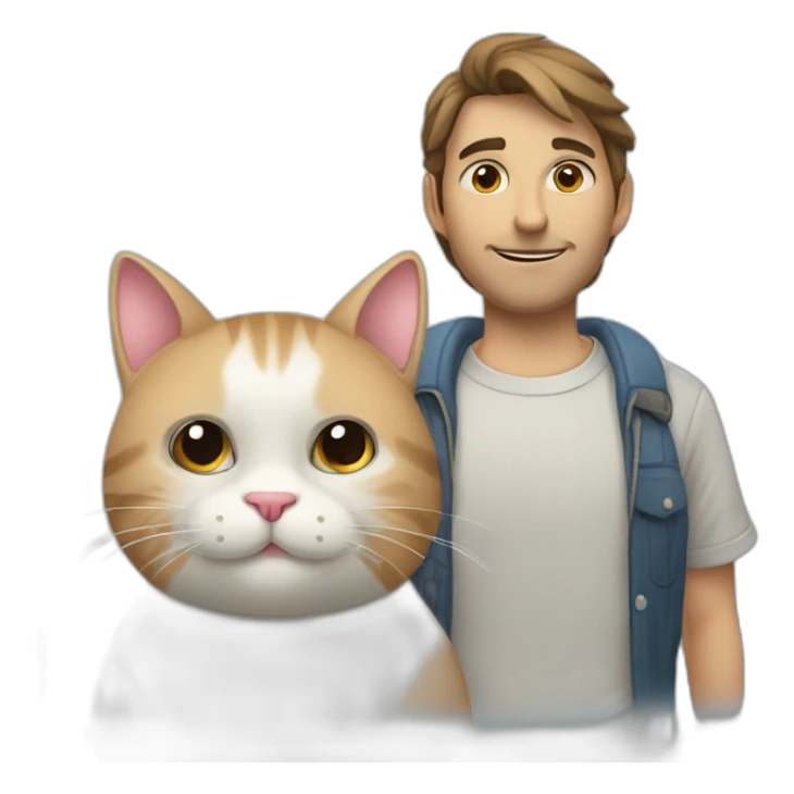 El gato et un pero avc un rabit sticker