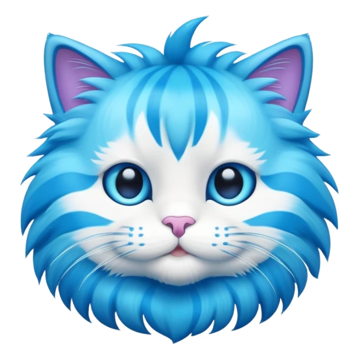 bright blue cat with cyan stripes sticker