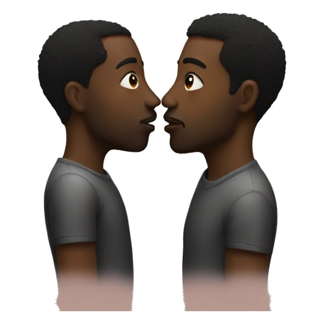 two black men kissing sticker