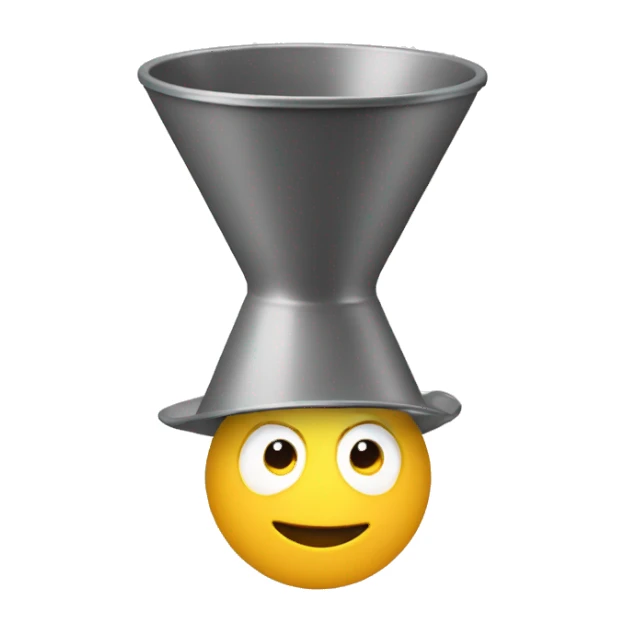 A funny men with a funnel upside down on his head sticker