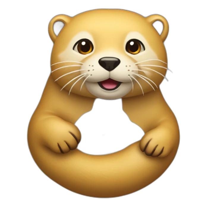 Oreiller jaune avec une loutre dessus sticker