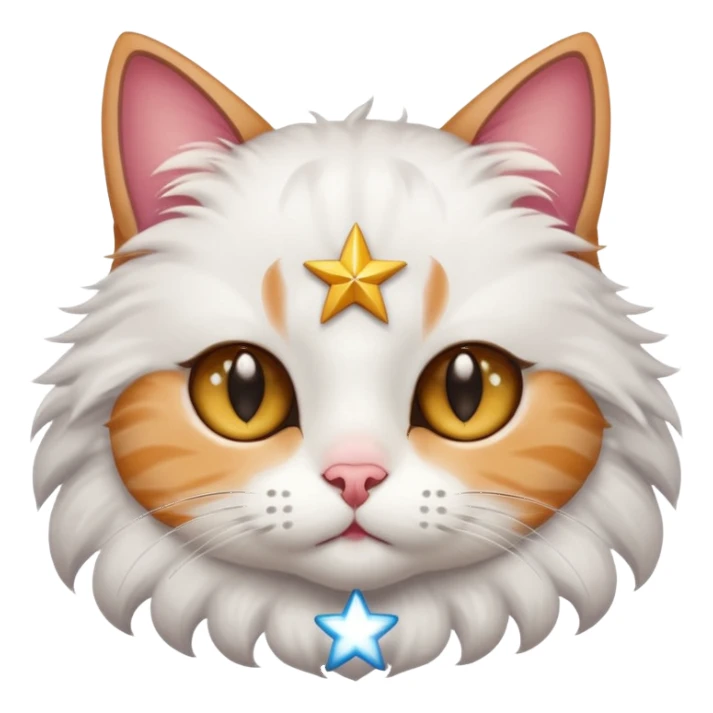 a cat with star on eyes sticker