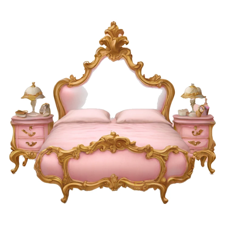 vintage pink and gold rococo bed sticker
