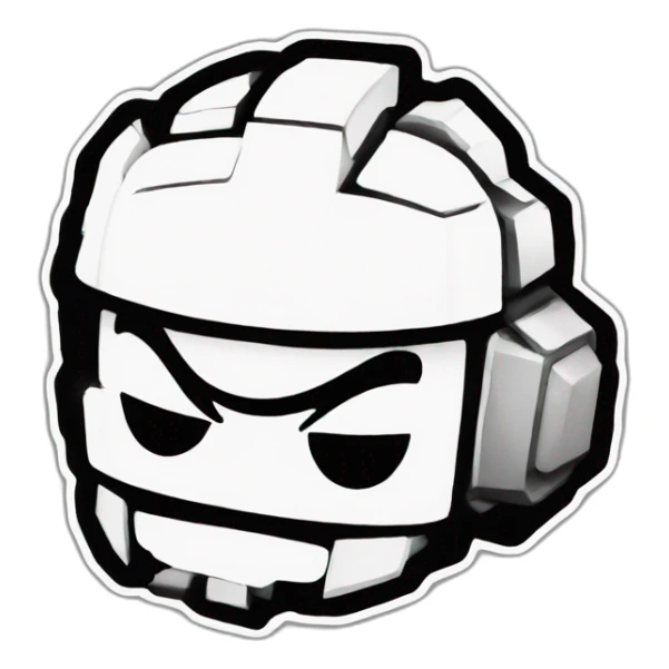Brawl stars logo in black and white sticker