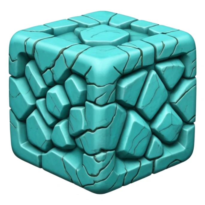 american-turqoise-intricate-stone-age-rocky-cube-shaped sticker