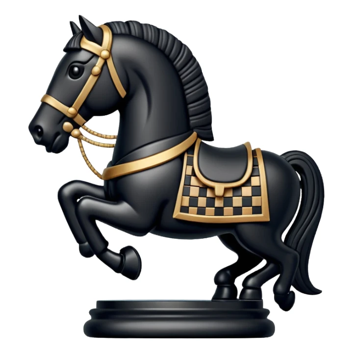 Black Trojan horse chess piece sticker