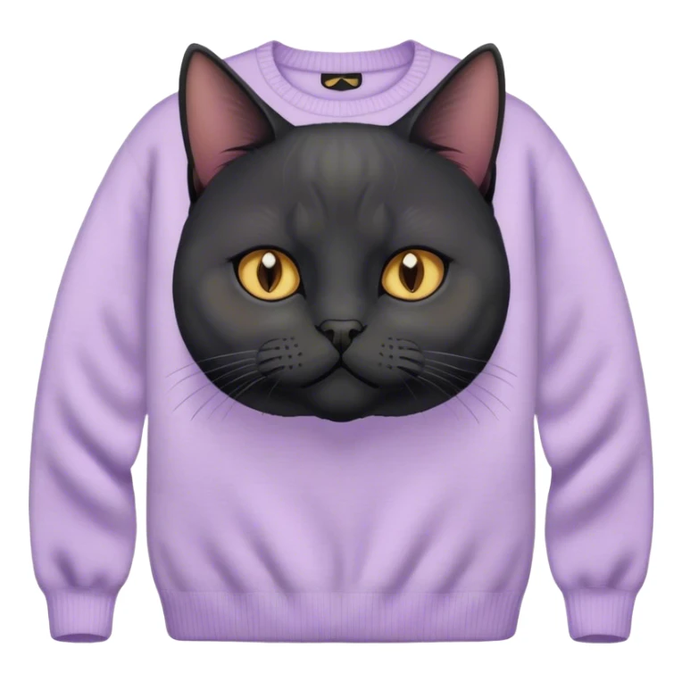 Black British cat with pastel sweater sticker