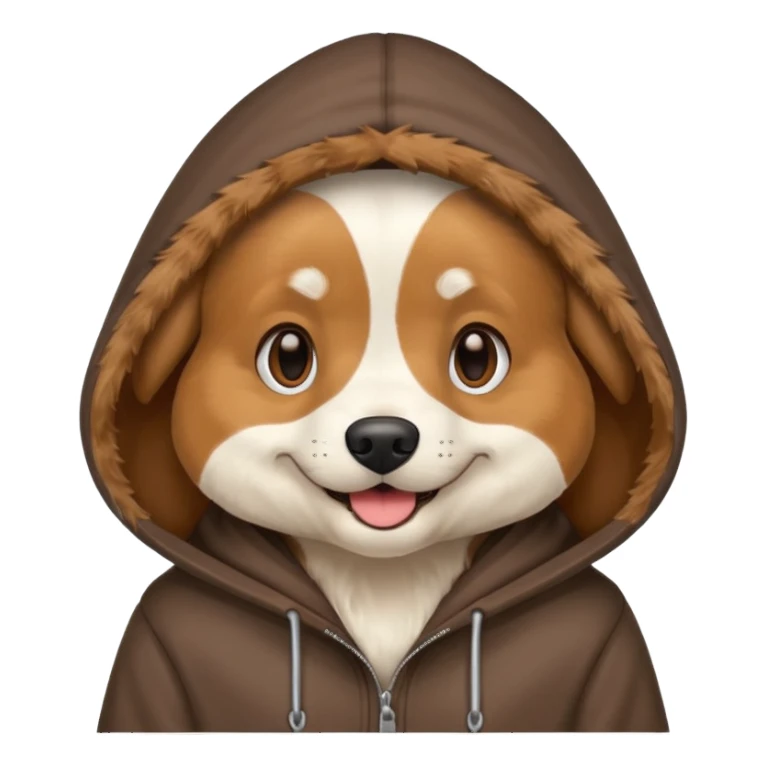 Dog wearing hoodie sticker