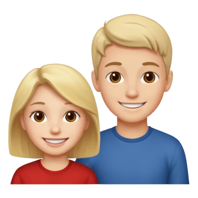 A boy behind a girl sticker