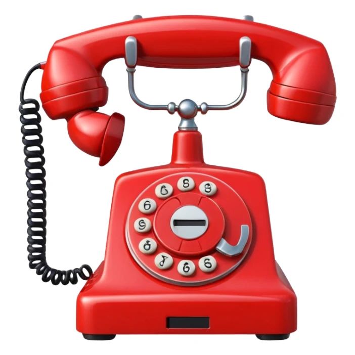 Red classic phone  sticker