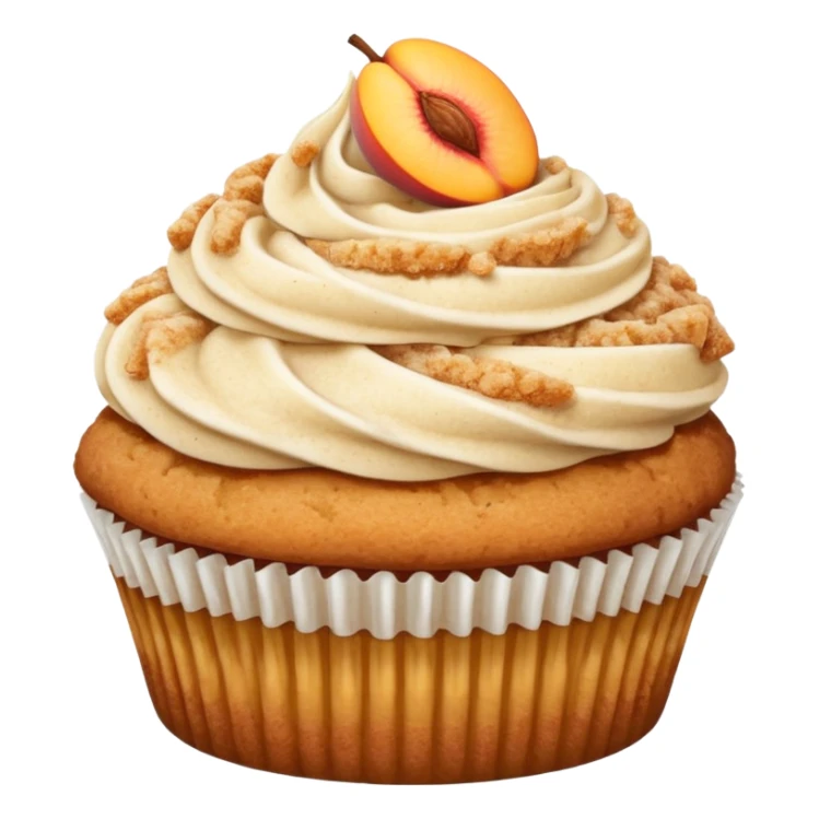 Peach streusel cobbler cinnamon dusted cupcake sticker