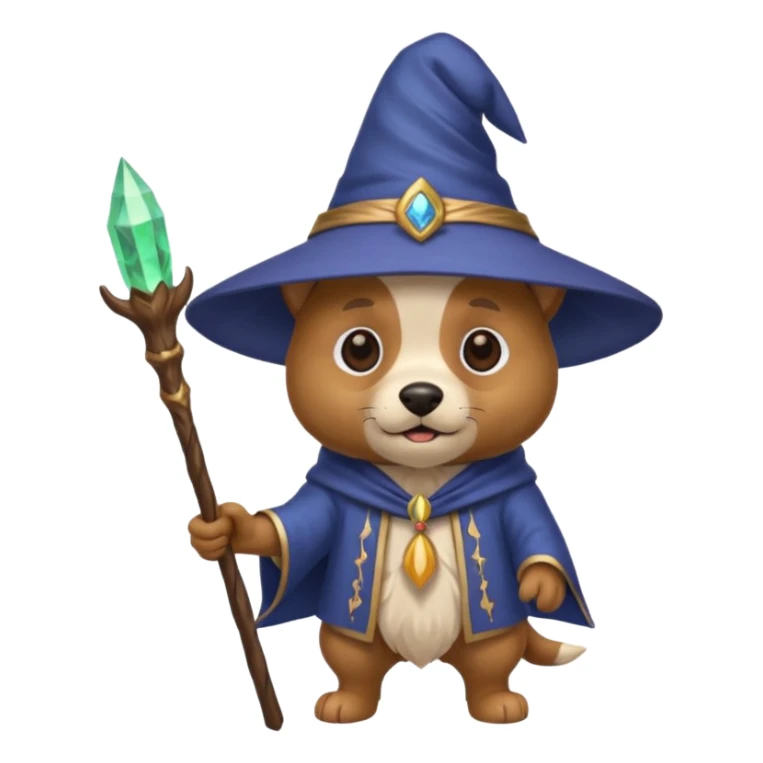 Dog wizard sticker