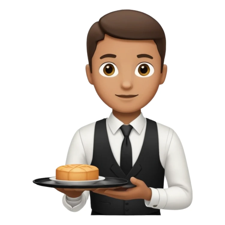 serveur avec un plateau dans la main sticker