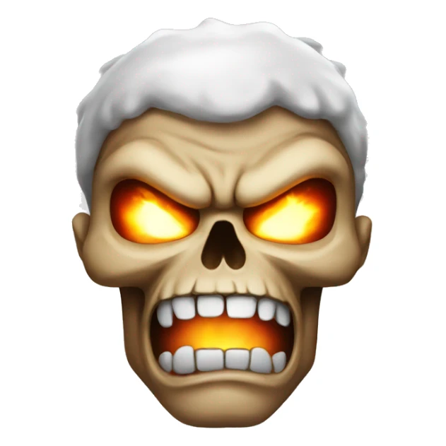 bigwith very angry face skull fire christmas sticker
