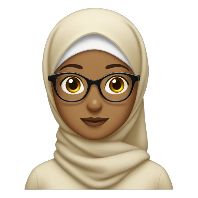 Hijabi girl wearing glasses sticker