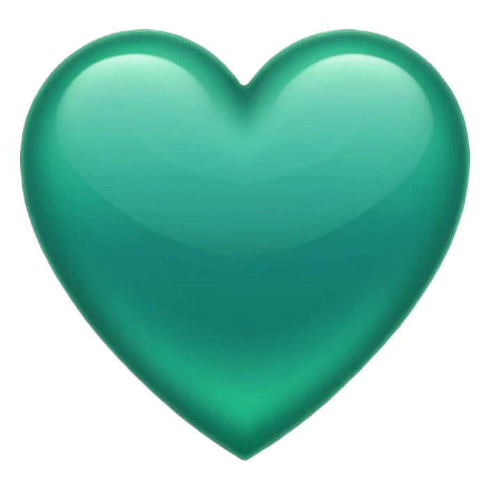 light dark green heart emoji with sharp edges  sticker