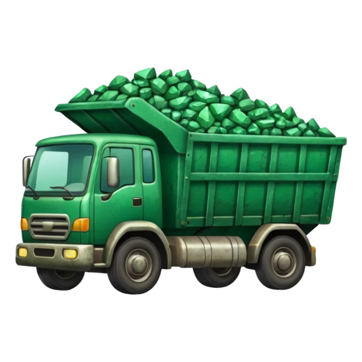 green truck with emrarld ore sticker