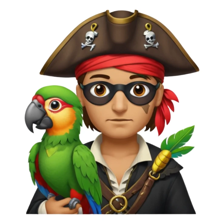 pirate and parrot sticker