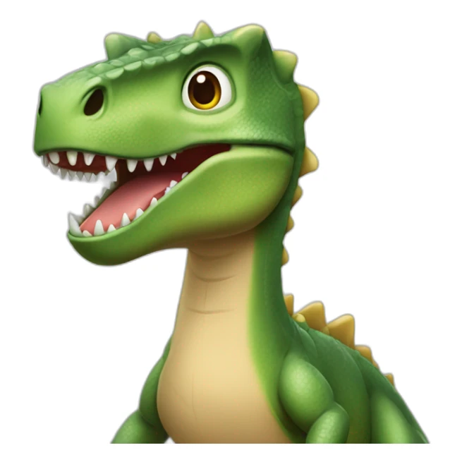 Dino qui tapote l'écran sticker
