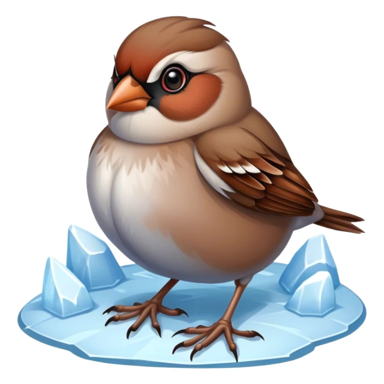 sparrow on the Frozen ground sticker