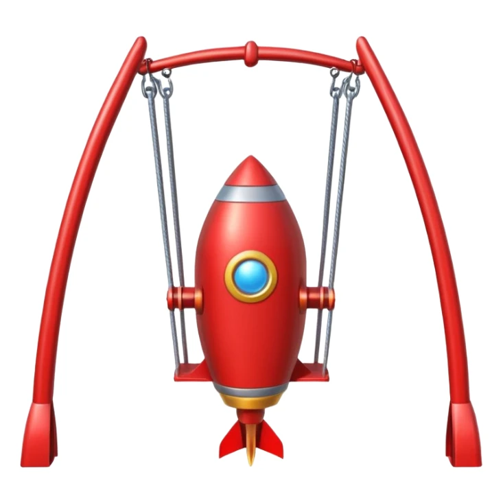 a swing with side rockets, designed to launch the person sticker