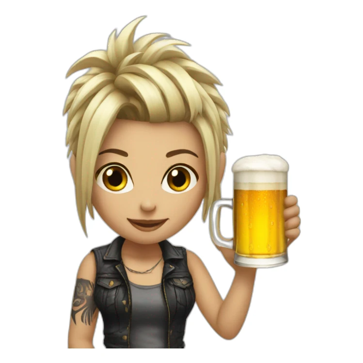 Punkgirl and beer sticker