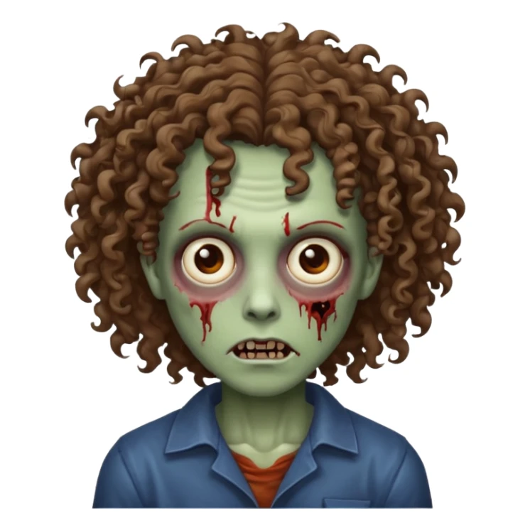 Zumbi de cabelo cacheado e olhos castanhos  sticker
