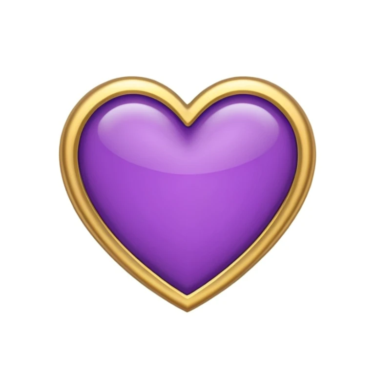 purple heart with a gold outline sticker
