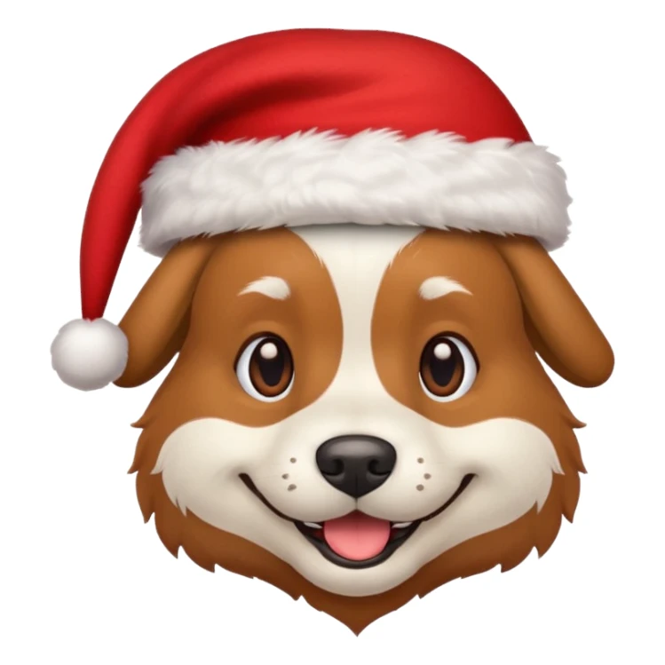 a dog wearing a christmas hat sticker