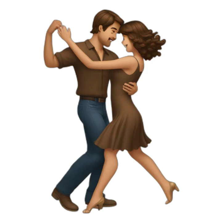 brown hair couple dancing boogie sticker